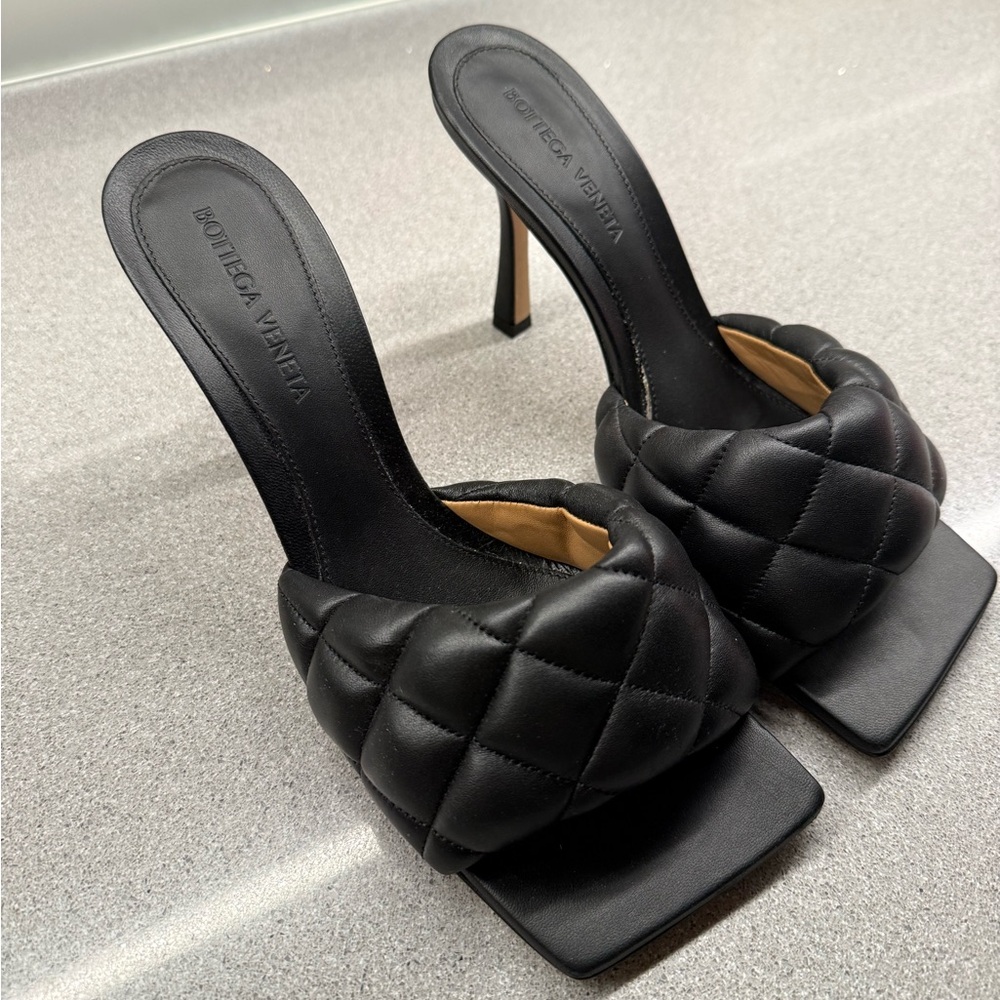 Bottega Veneta Black Quilted Heels
